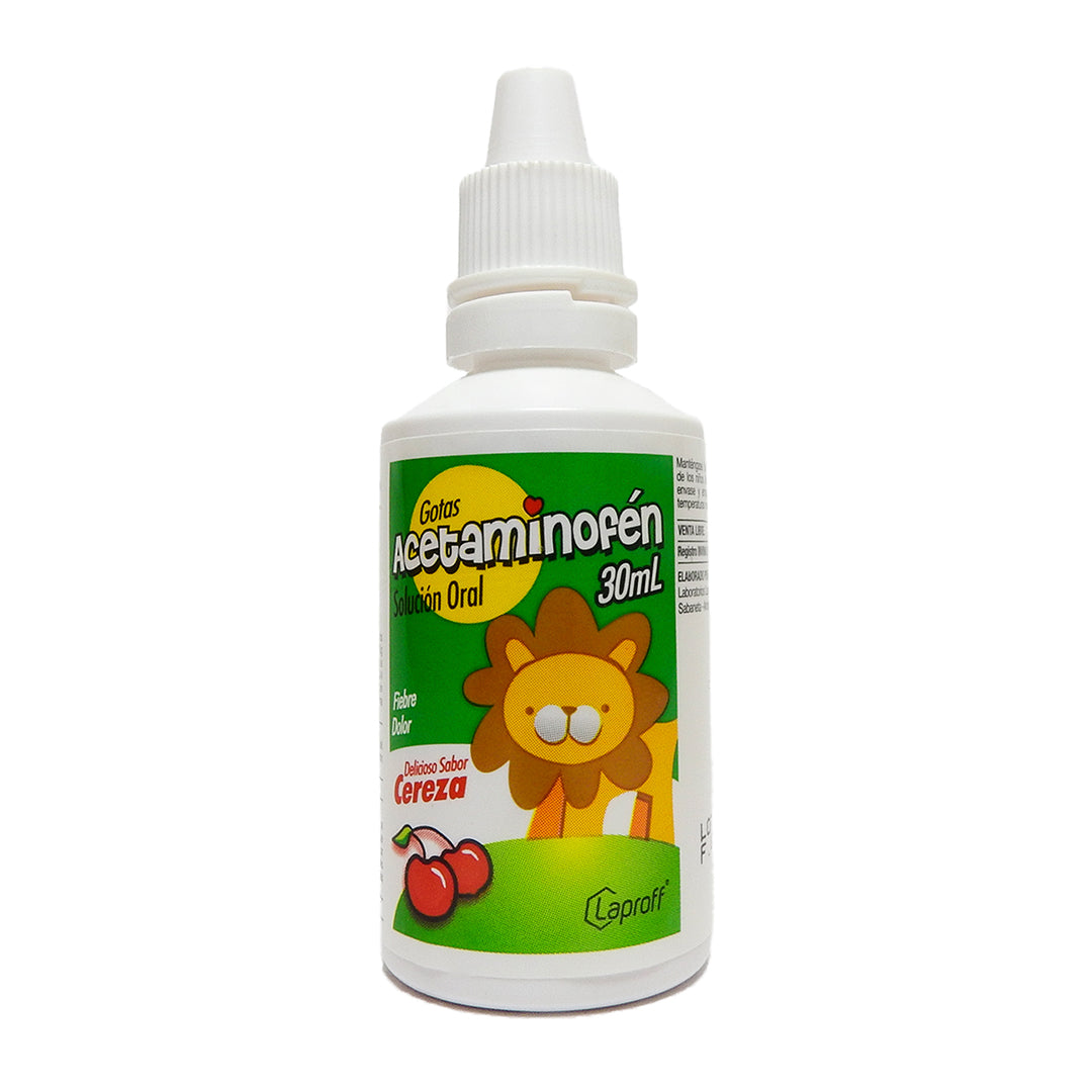 GOTAS ACETAMINOFEN 30ML SOLUCION ORAL SABOR CEREZA.