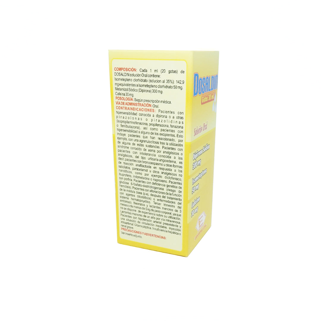 DOSALDIN FCOX30ML DIPIRONA+CAFE+ISOMET 300+30+50MG/ML SOL ORAL