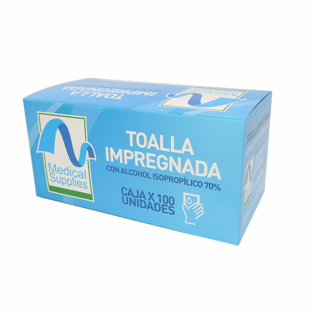 TOALLA IMPREGNADA CON ALCOHOL ISOPROPILICO 70%