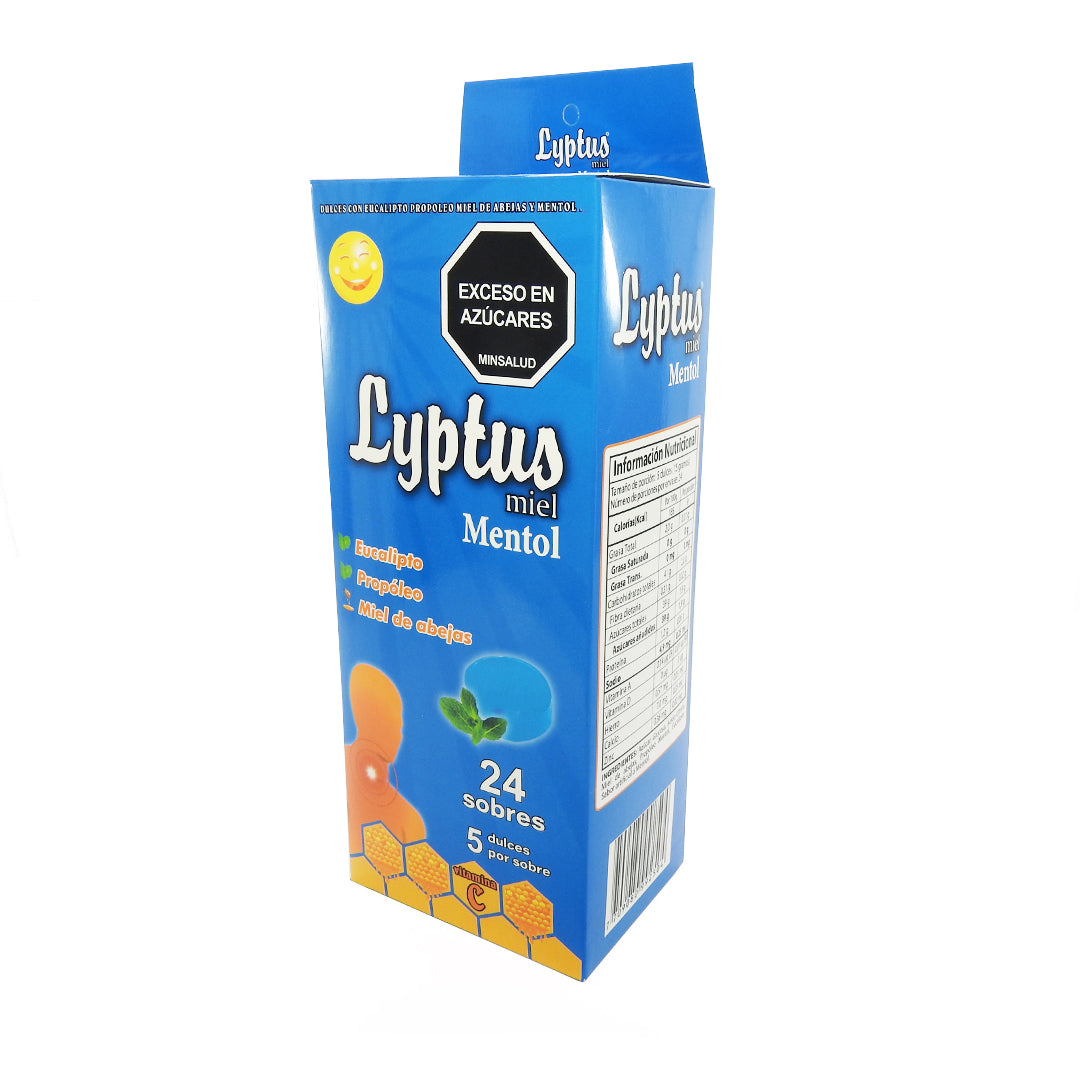 LYPTUS MIEL MENTOL PASTILLAS CAJAX24 24SOBRESX5PASTILLAS