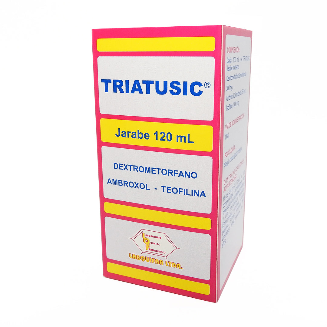 TRIATUSIC DEXTROMETORFANO AMBROXOL TEOFILINA JARABE 120ML.
