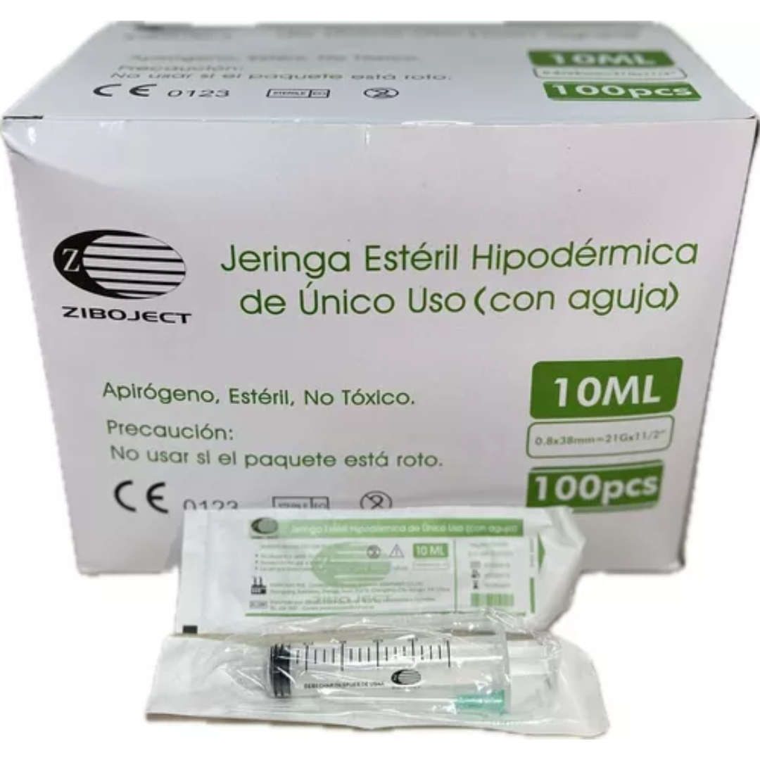 JERINGA DE 10ML CON AGUJA DE 21 X 1 1/2 CAJAX100