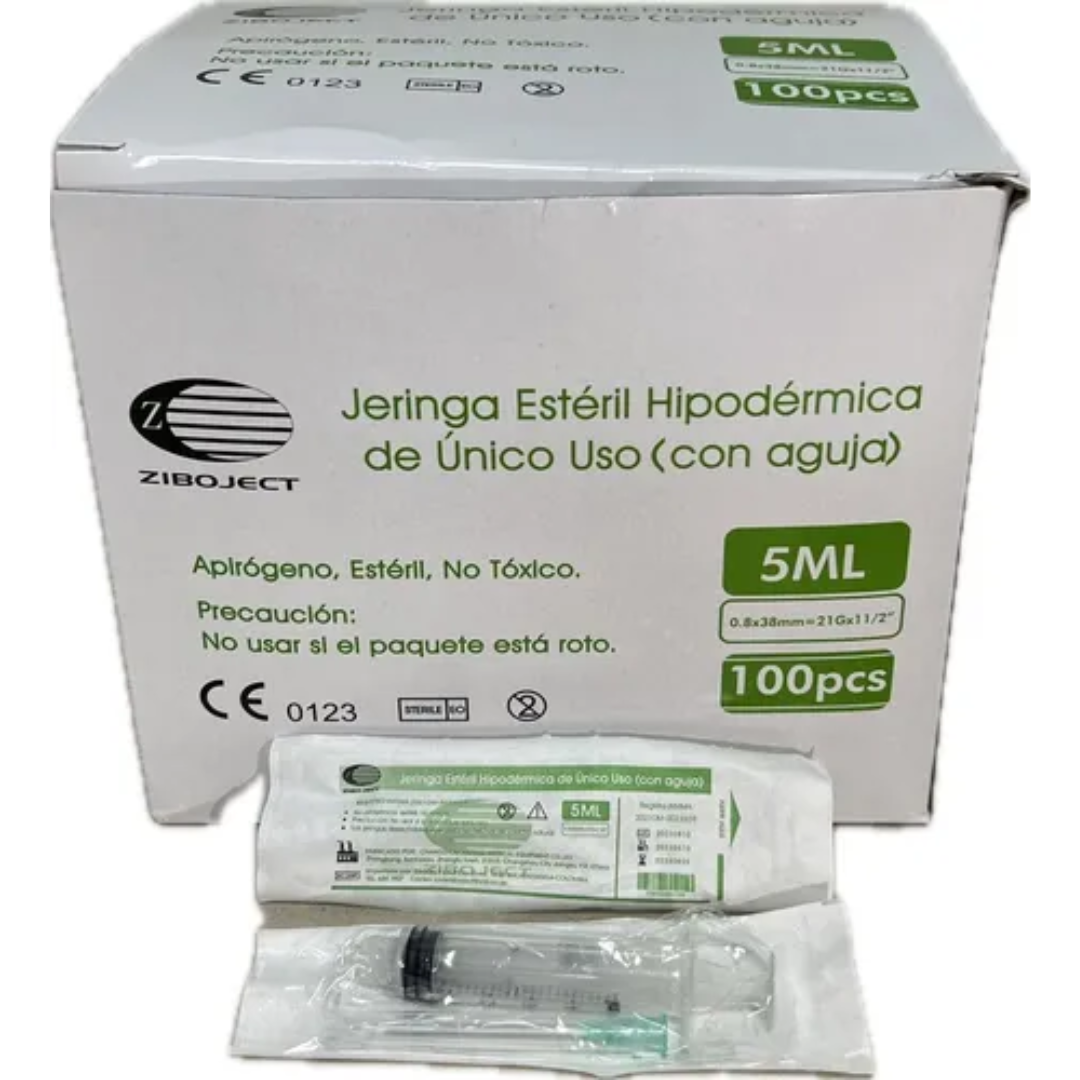 JERINGA DE 5ML CON AGUJA DE 21 X 1 1/2 CAJAX100