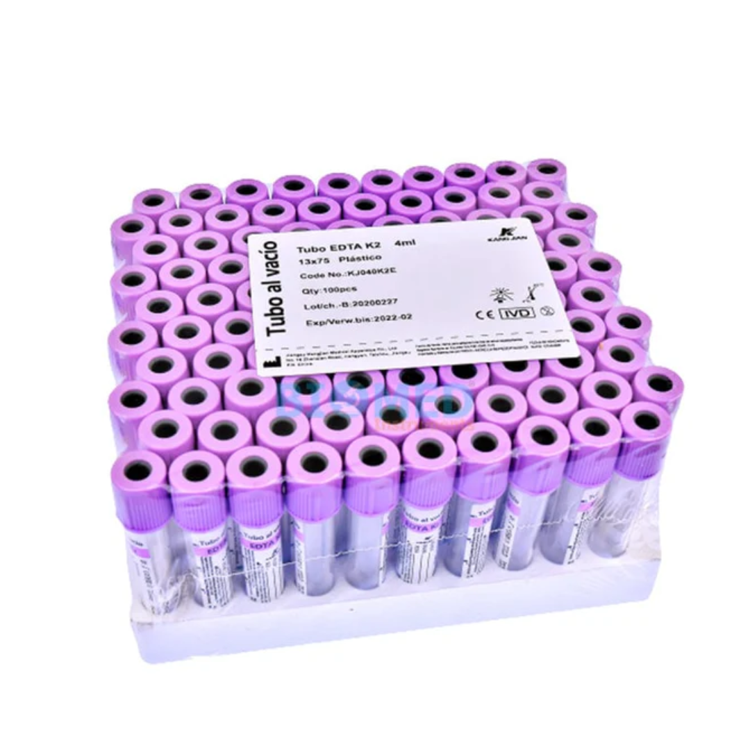 TUBO TAPA LILA DE 4ML (EDTA K2) BANDEJAX100