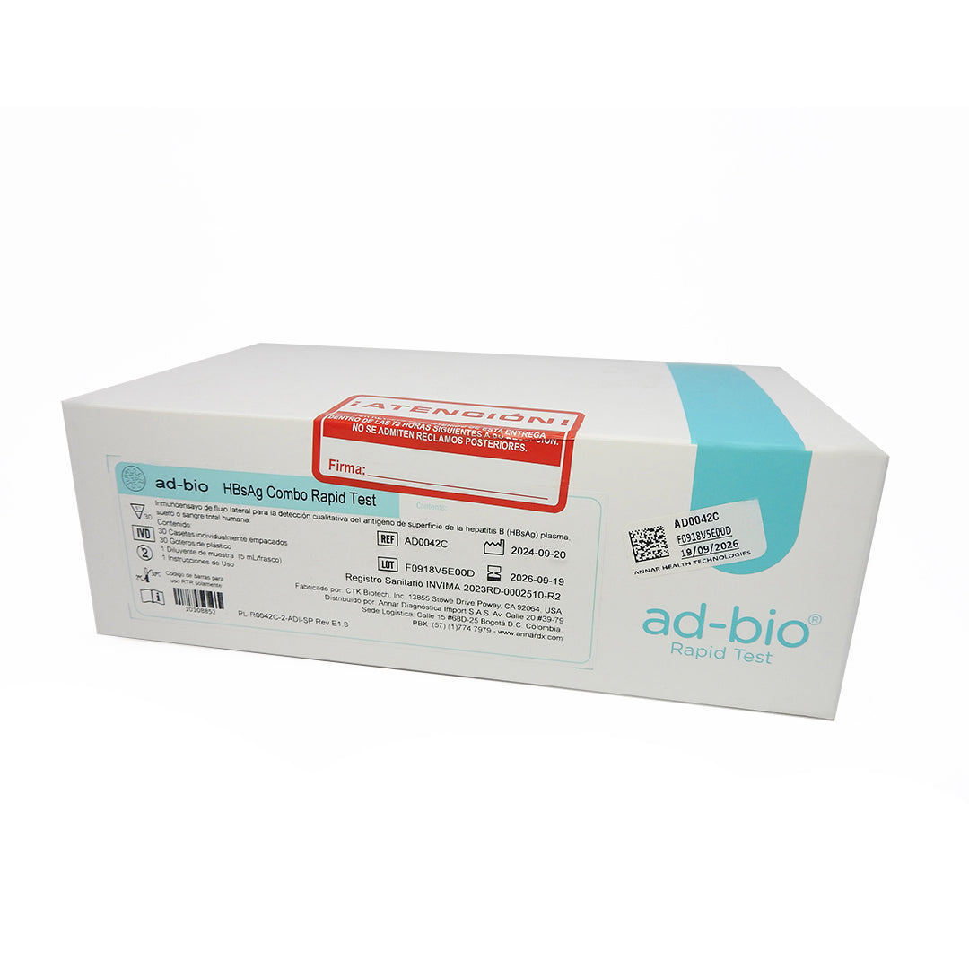 HEPATITIS B HBSAG COMBO PRUEBA RAPIDACASETTES REF: AD0042C KITX30