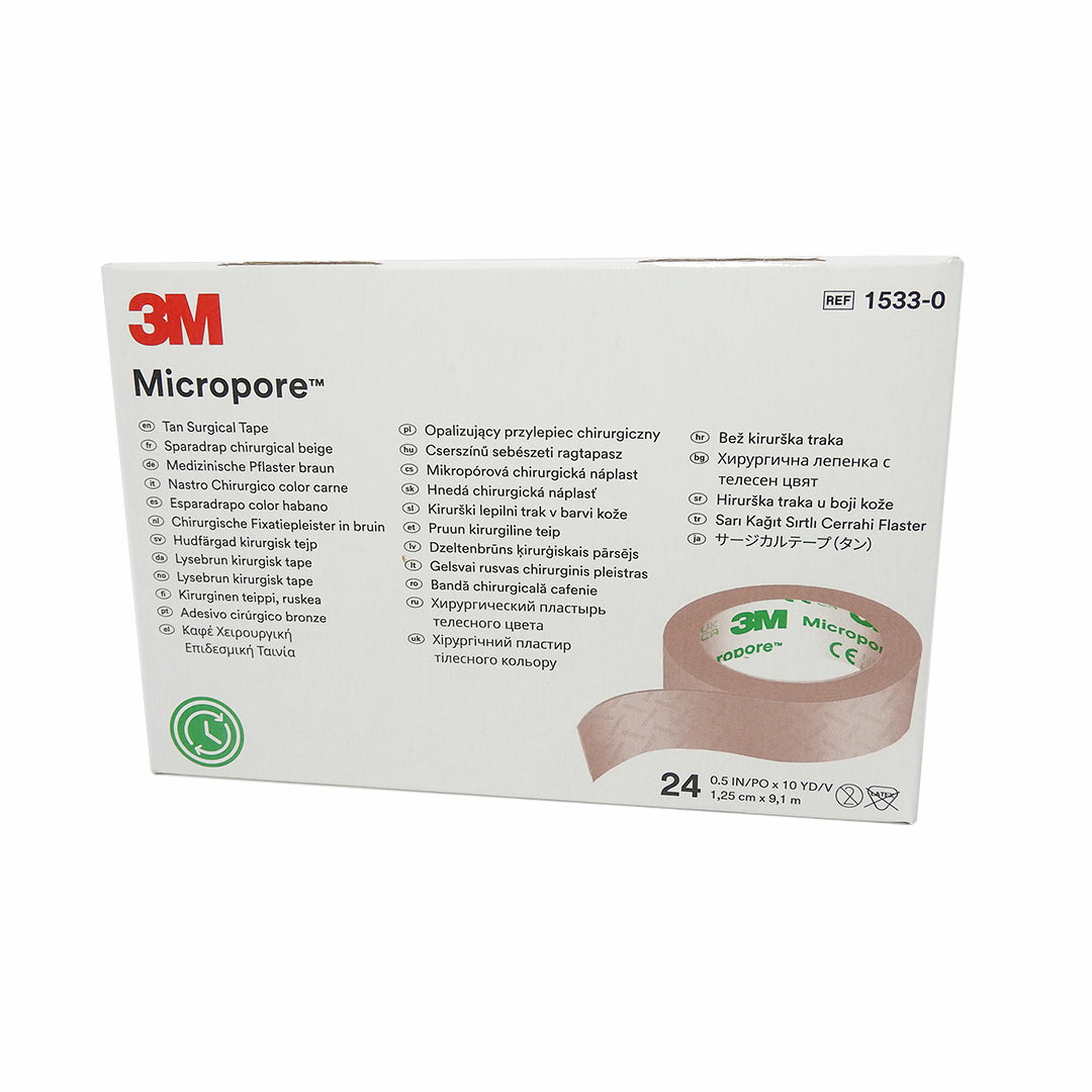 ESPARADRAPO MICROPORE 1/2X10 YARDAS COLOR PIEL CAJAX24