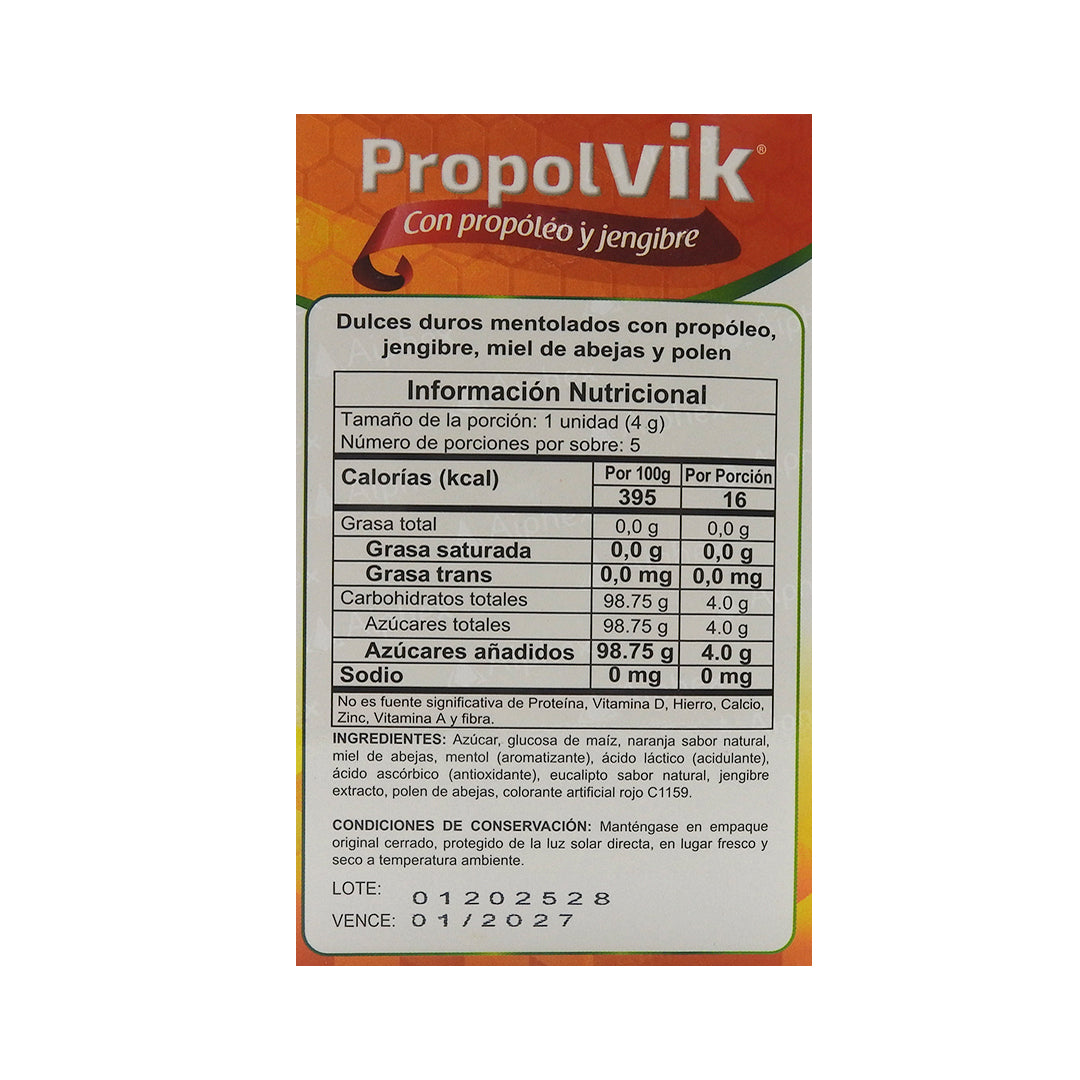 PROPOLVIK CAJAX100 PROPOLEO+JENGIBRE NARANJ MIEL TAB MAST