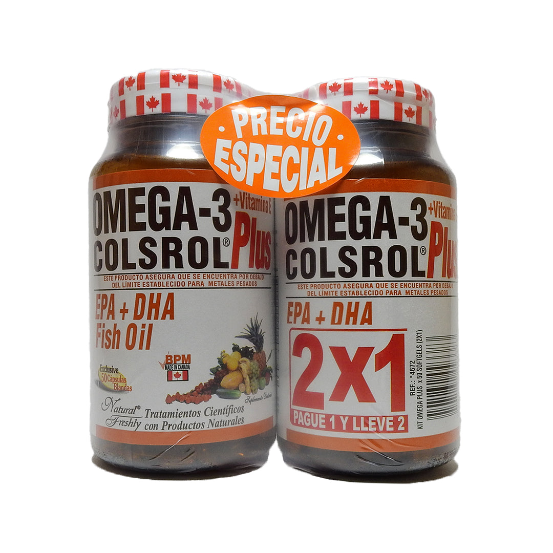 OMEGA-3 COLSROL PLUS OMEGA3+VITAMINAE (1+1) CAP UNIDAD
