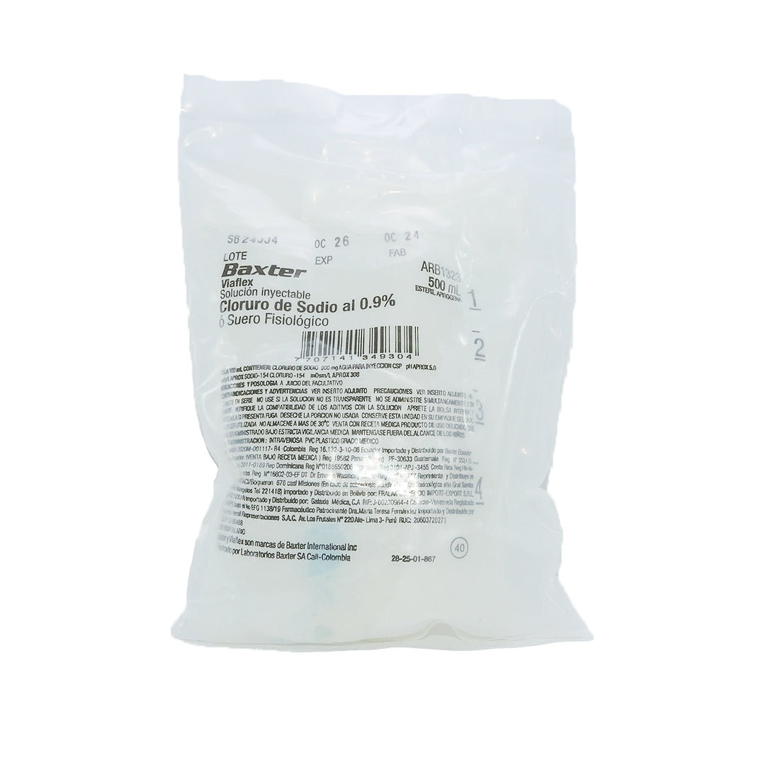 CLORURO DE SODIO AL 0,9% (SOLUCION SALINA) BOLSAX500ML