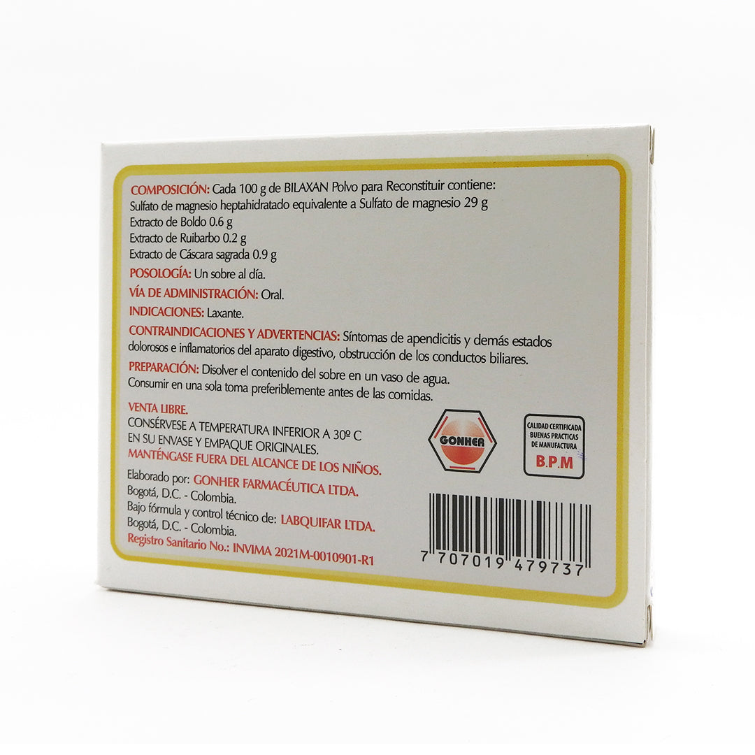 BILAXAN POLVO UNIDAD LAXANTE BOLDO+RUIBARBO+CASCARA SAGRADA
