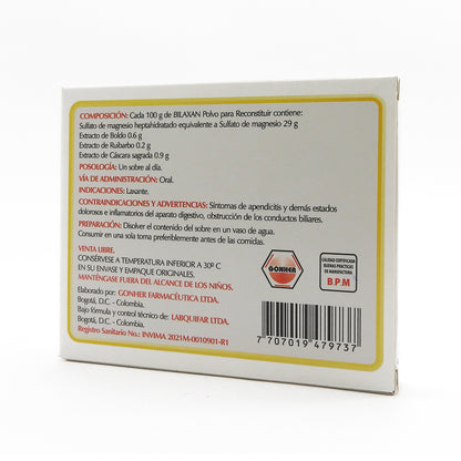 BILAXAN POLVO UNIDAD LAXANTE BOLDO+RUIBARBO+CASCARA SAGRADA
