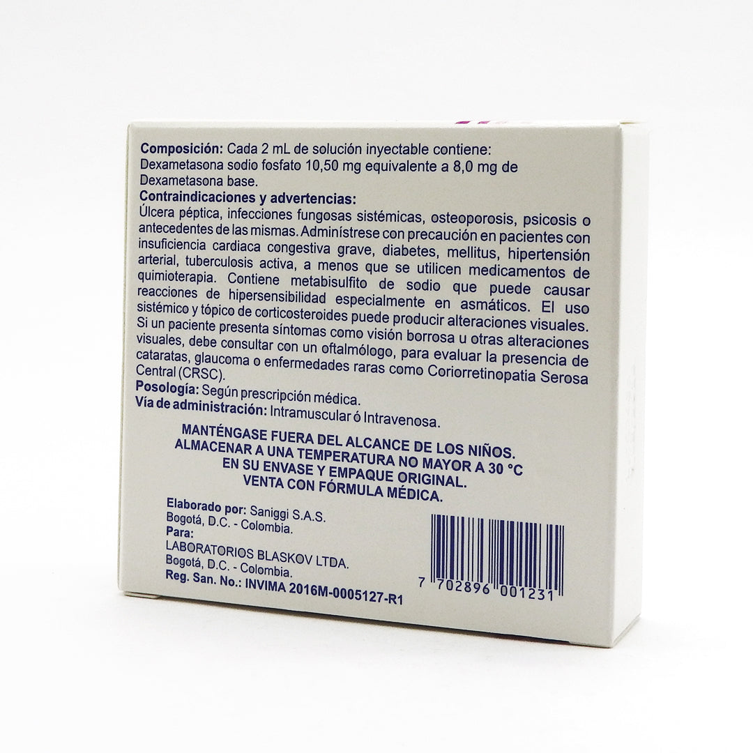 DEXABLAS CAJA X5 DEXAMETASONA 8MG/2ML INY