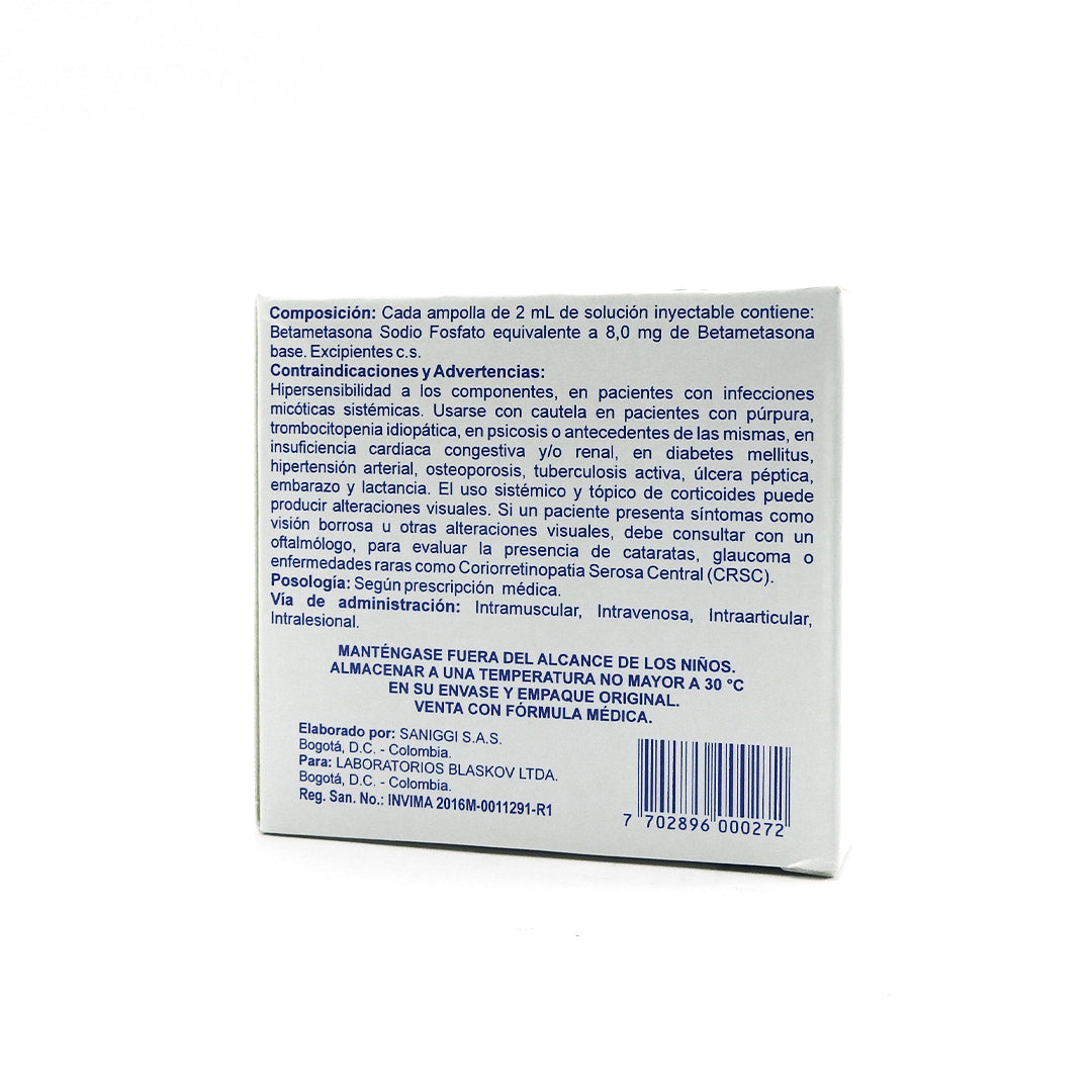 BETAZKOV CAJA X5 BETAMETASONA 8MG/ML INY
