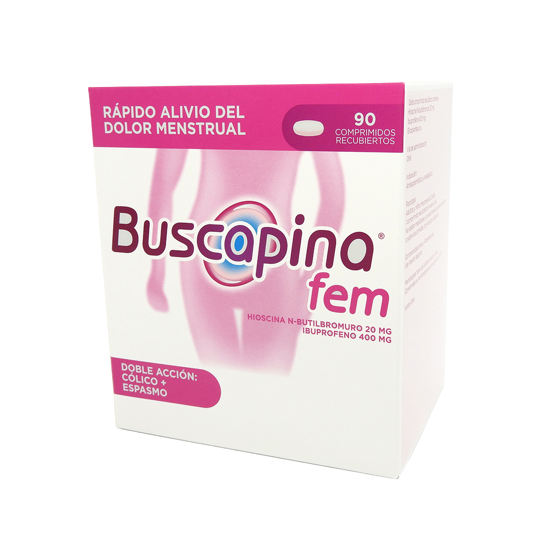 BUSCAPINA FEM CAJA X90 HIOSCINA NBUTILBROMURO+IBUPROFENOP COMP.