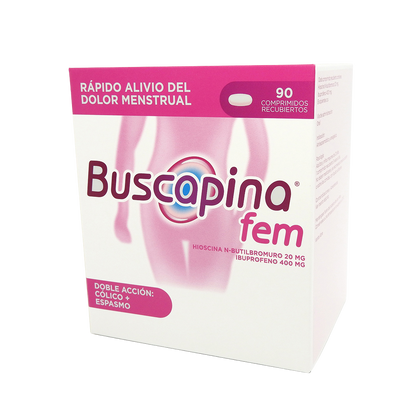 BUSCAPINA FEM CAJA X90 HIOSCINA NBUTILBROMURO+IBUPROFENOP COMP.