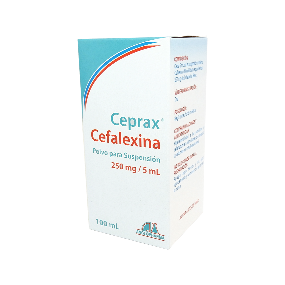 CEPRAX CEFALEXINA POLVO PARA SUSPENSION 250MG/5ML.