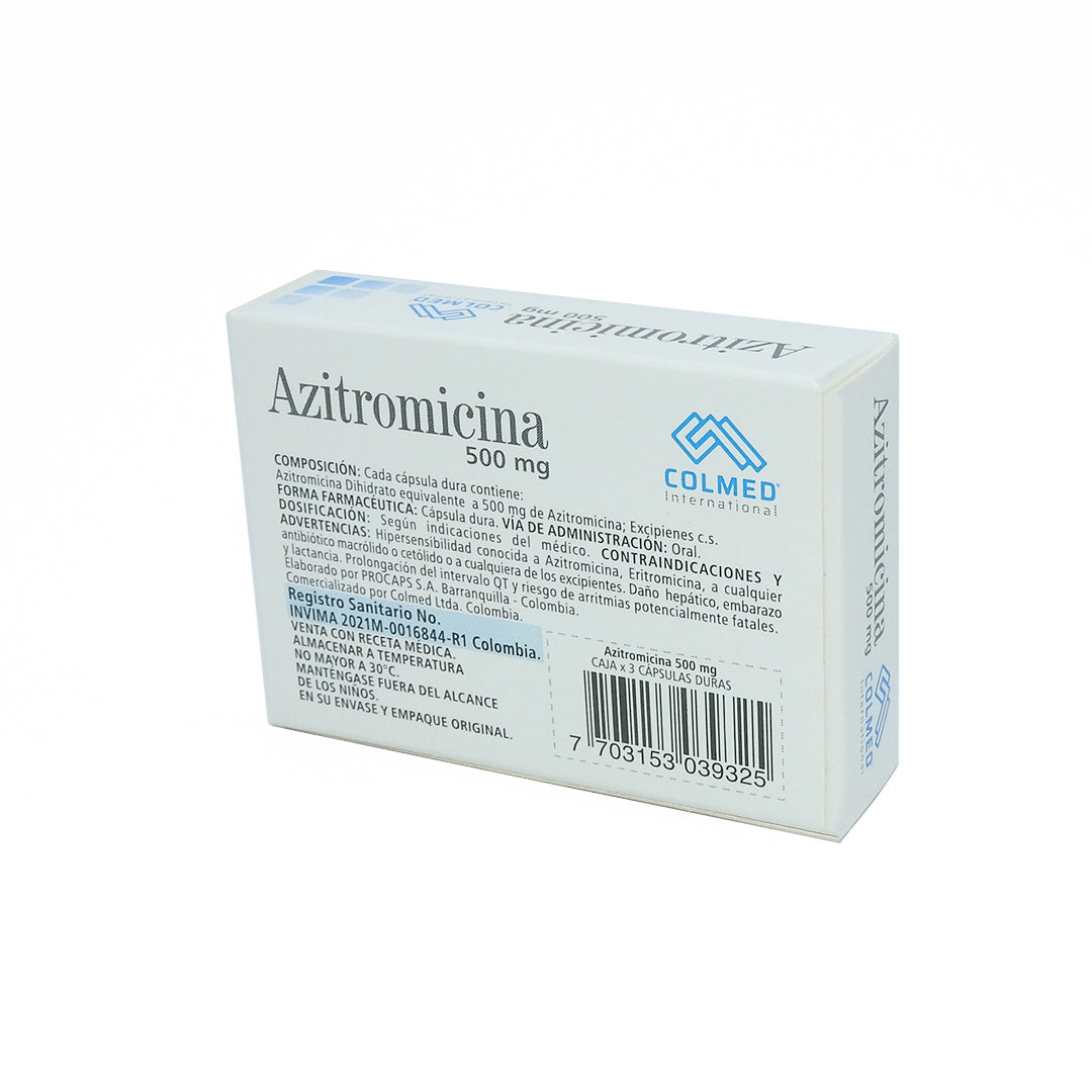 AZITROMICINA 500MG CAP CAJA X3