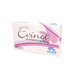 EVINET COMERCIAL CAJA X2 LEVONORGESTREL 0.75MG TAB