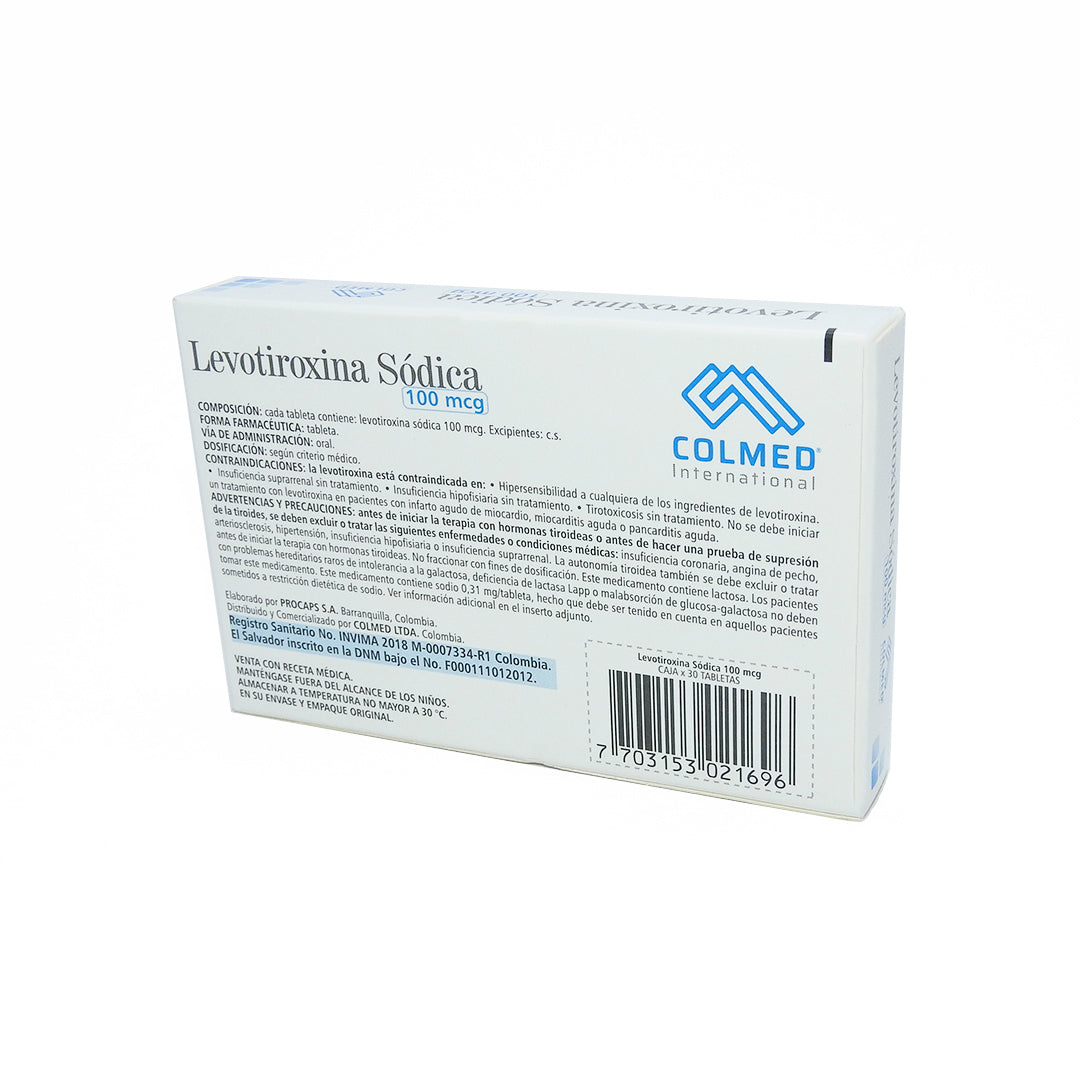 LEVOTIROXINA 100MG TAB CAJA X30