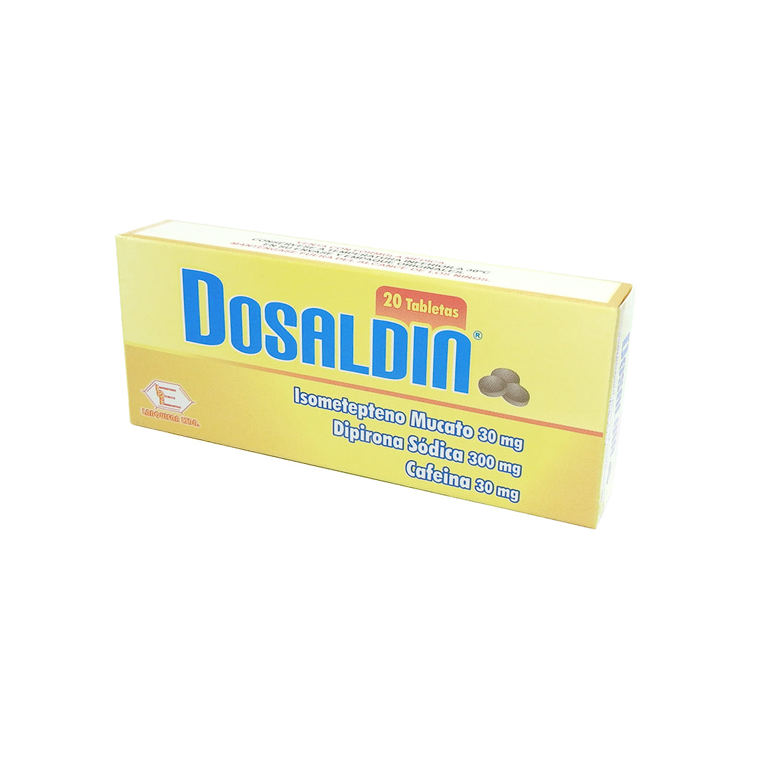 DOSALDIN ISOMETEPTENO MUCSTO 30MG DIPIRONA SODICA 300MG CAFEINA 30MG.