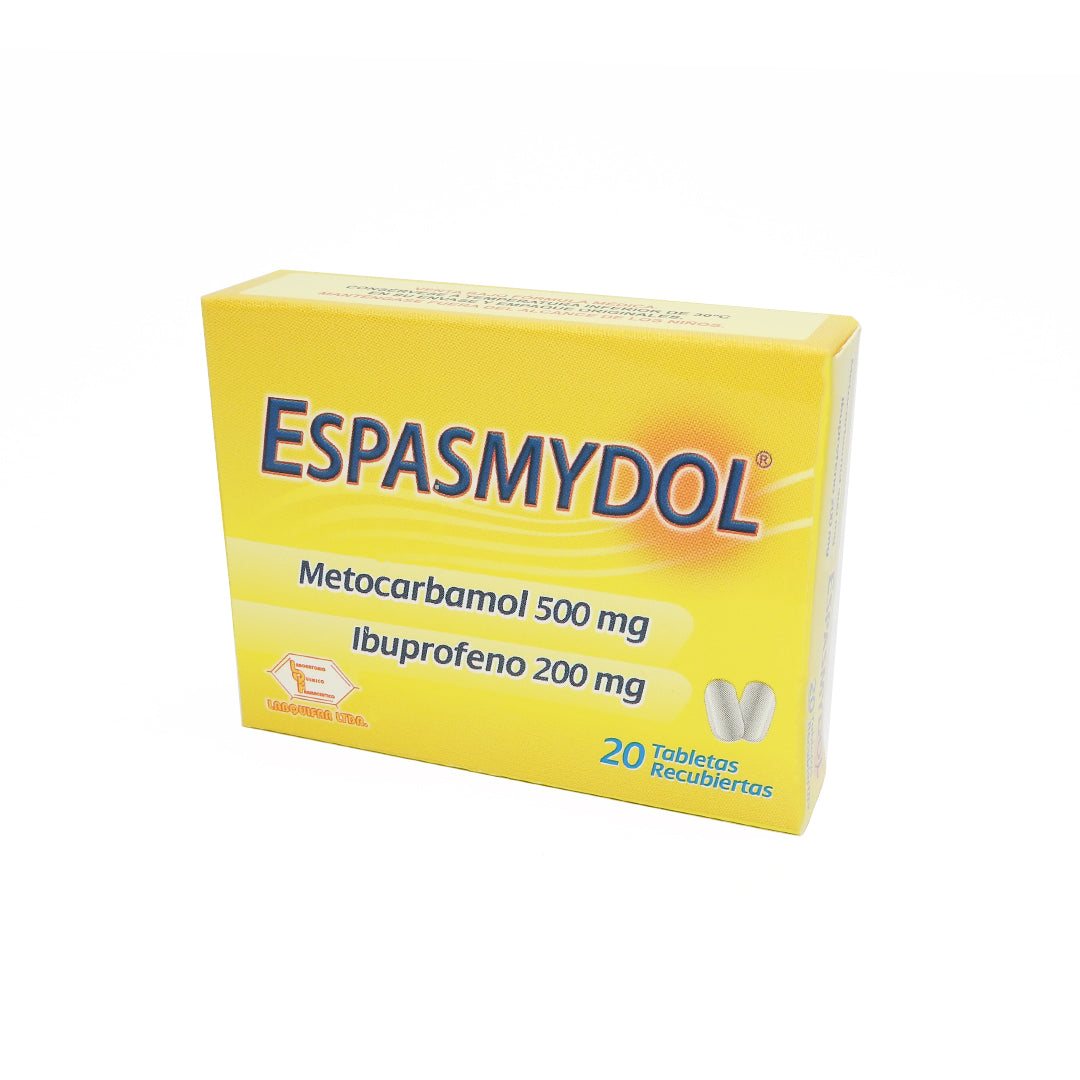 ESPASMYDOL CAJAX20 IBUPROFENO+METOCARBAMOL 200+500MG TAB