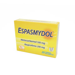 ESPASMYDOL CAJAX20 IBUPROFENO+METOCARBAMOL 200+500MG TAB