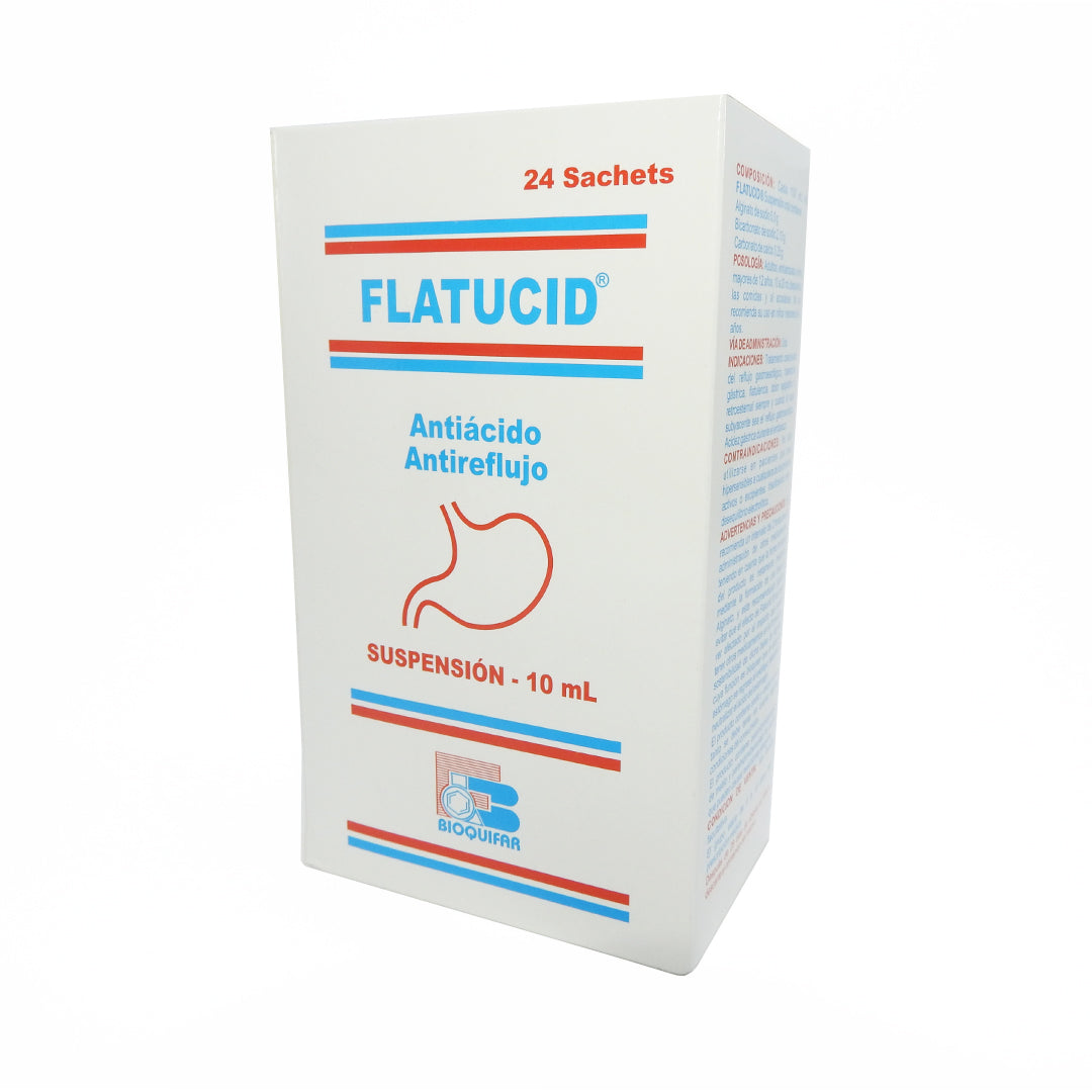 FLATUCID ANTIACIDO CAJA X24 ALGINATO+BICARBONATO+CARBONATO DE CALCIO SOL ORAL