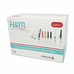 H&M TEST DISPOSABLE VENOUS BLOOD SPECIMEN COLLECTION NEEDLE 100PCS