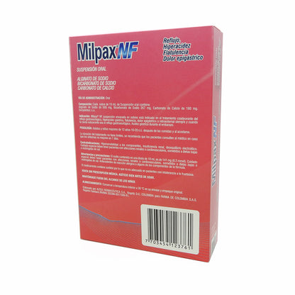 MILPAX NF CAJAX12 ALGINATOSODIO+BICARBONATOSODIO+CARBONATOCALCIO SUSP