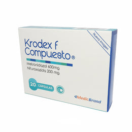 KRODEX F COMPUESTO METRONIDAZOL+NIFUROXAZIDA 600MG+200MG CAP CAJAX20