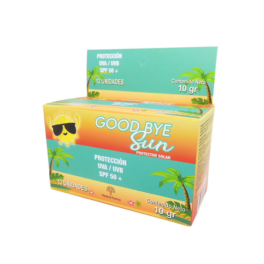 GOOD BYE SUN CAJAX12 SOBRES PROTECTOR SOLAR UVA/UVB SPF 50 SOBRE