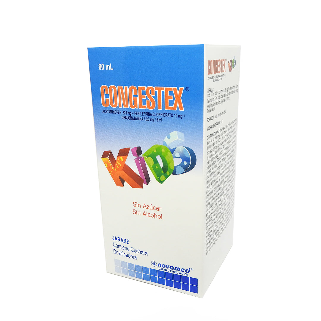 CONGESTEX KIDS ACETAMINOFEN+FENILEFRINA+DESLORATADINA 325/10/1.25 MG JB X 90 ML