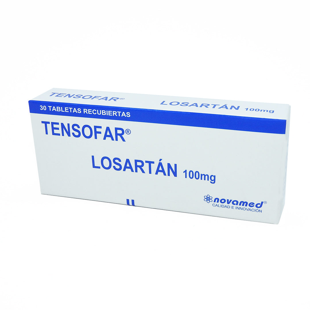 TENSOFAR LOSARTAN 100MG TABLETAS CAJA X 30.