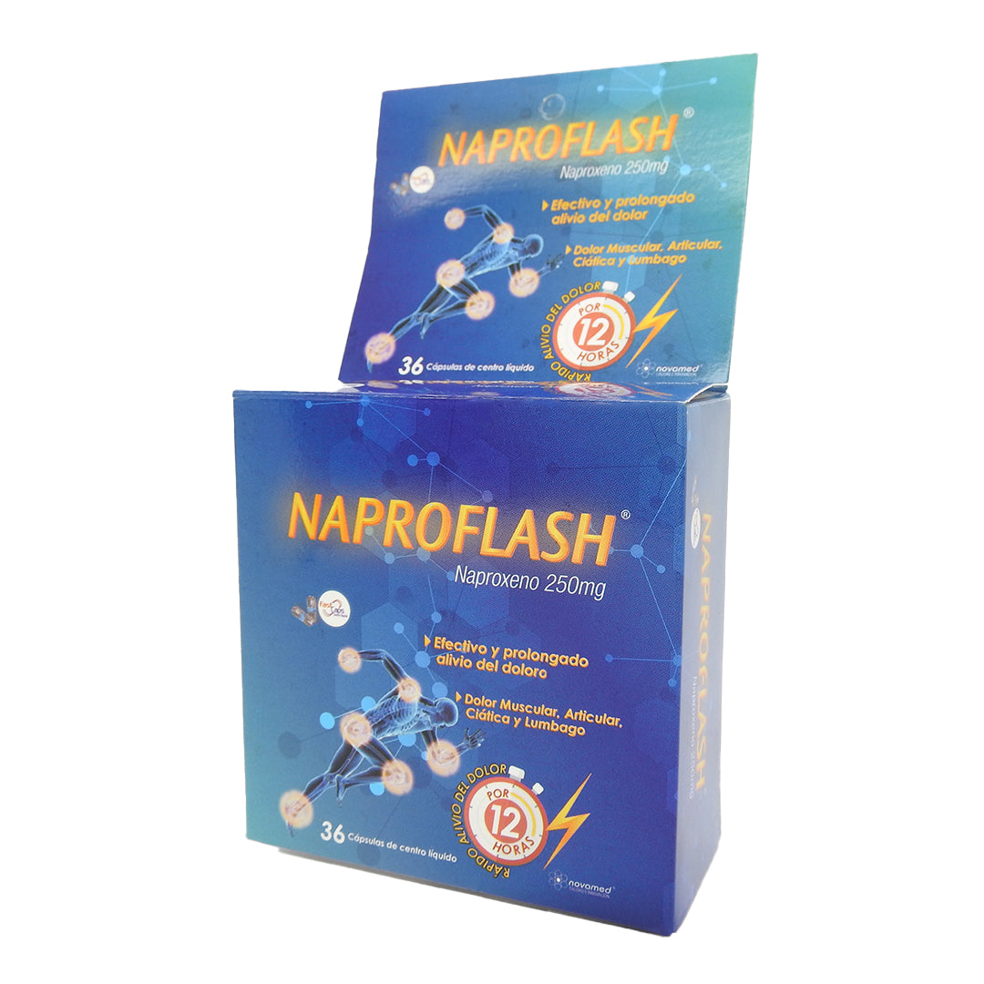 NAPROFLASH NAPROXENO 250MG CAPSULAS CAJA X 36.