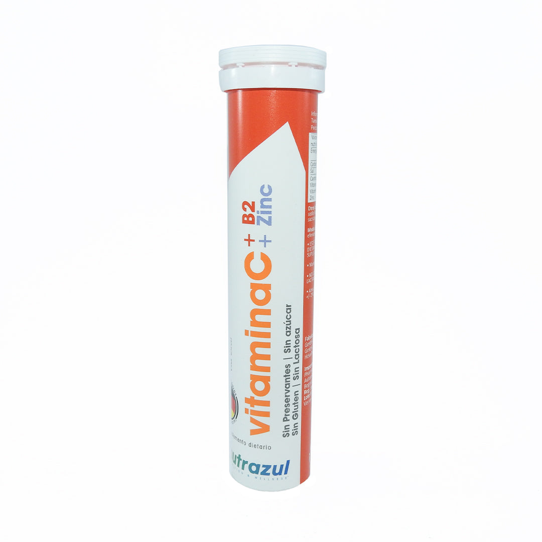 VITAMINA C+ZINC+B2 TABLETAS EFERVESCENTE TUBO X 20.