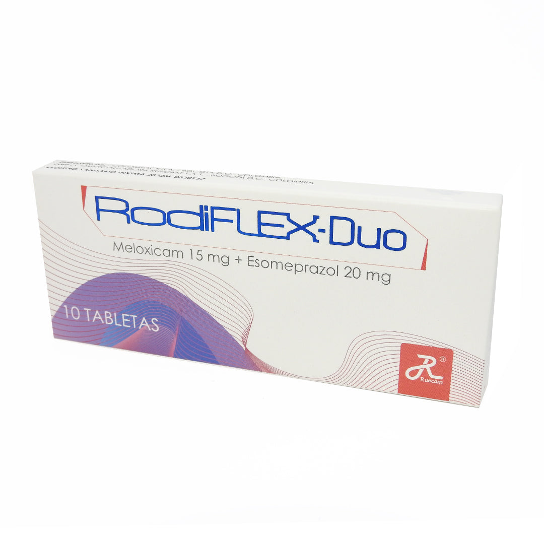 RODIFLEX-DUO CAJA X 10 MELOXICAM 15MG + ESPMEPRAZOL 20MG TABLETAS