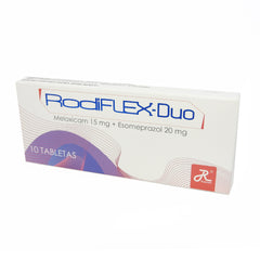 RODIFLEX-DUO CAJA X 10 MELOXICAM 15MG + ESPMEPRAZOL 20MG TABLETAS