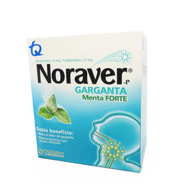 NORAVER CAJAX96 BENZOCAÍNA10MG/CLORUCETILPIRIDINIO TABLETAS MASTICABLES MENTA.