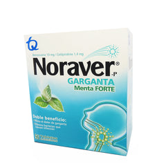 NORAVER CAJAX96 BENZOCAÍNA10MG/CLORUCETILPIRIDINIO TABLETAS MASTICABLES MENTA.