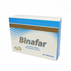 BINAFAR CAJAX24 IBUPROFENO+METOCARBAMOL 200+500 MG TAB