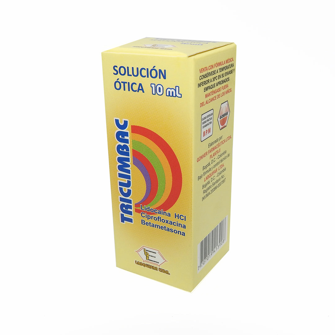 TRICLIMBAC FCO X10 ML LIDO+CIPROF+BETAM SOL OTICA