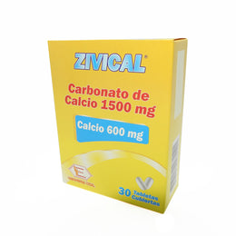 ZIVICAL CARBONATO DE CALCIO 1500MG CALCIO 600MG LABQUIFAR
