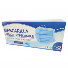 TAPABOCAS DESECHABLES EMPAQUE INDIVIDUAL 2 ELASTICOS DE SUJECION CAJAX50