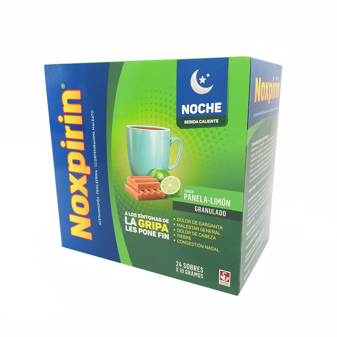 NOXPIRIN NOCHE CAJA X 24 SOBRES ACETAMINOFEN + FENILEFRINA + CLORFENIRAMINA GRANULADO