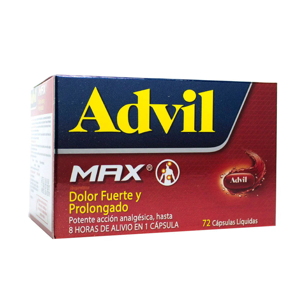 ADVIL MAX CAJAX72 IBUPROFENO 400MG CAP LIQ
