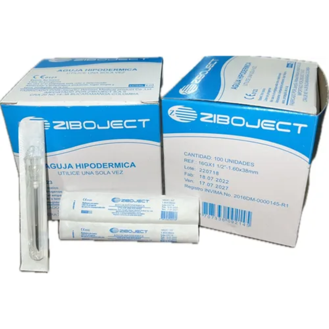 AGUJA DESECHABLE #16X1 1/2 CAJAX100