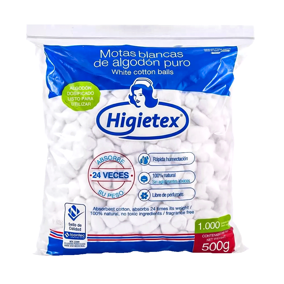 ALGODON EN TORUNDAS BOLSAX500GRS