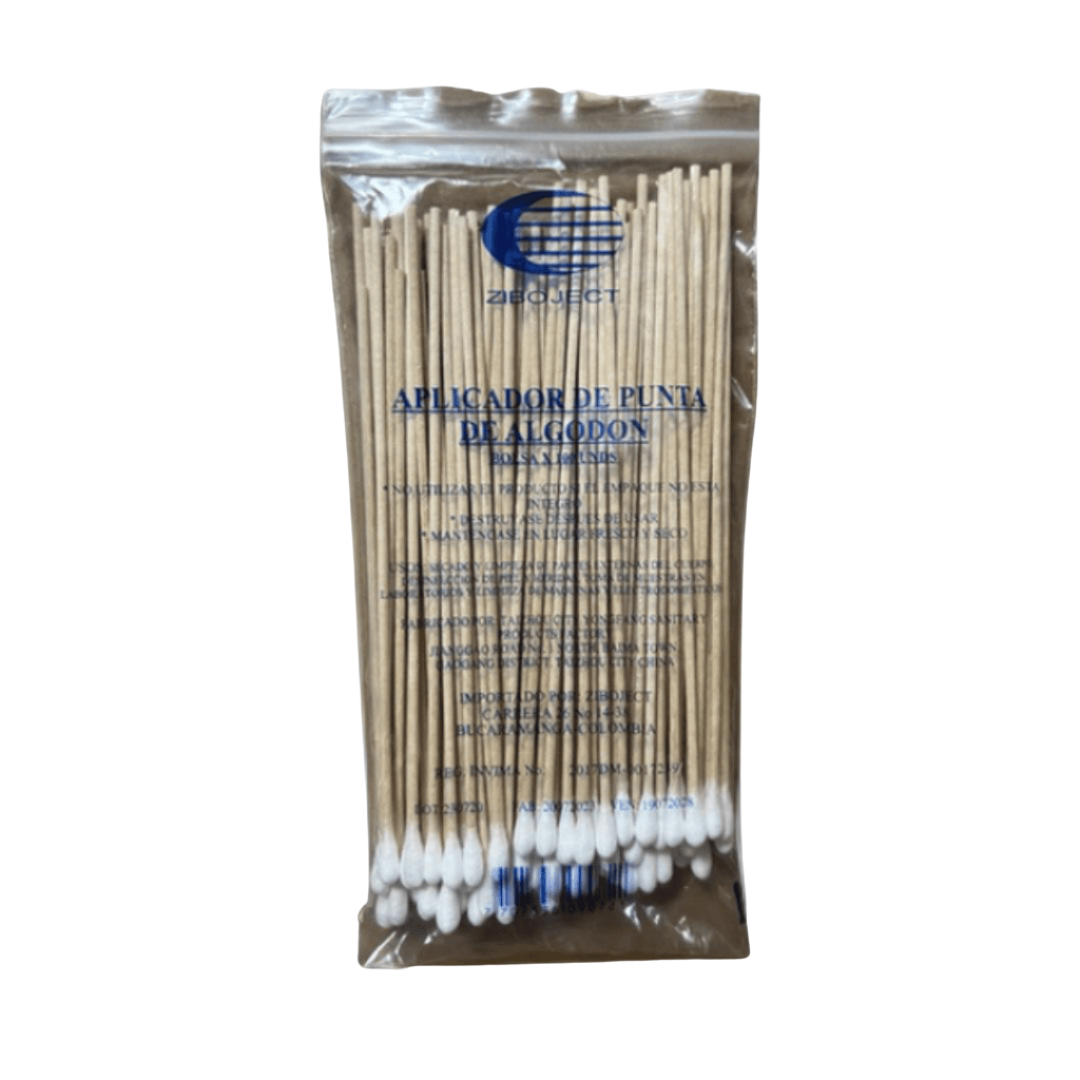 APLICADORES DE MADERA CON ALGODON BOLSAX100