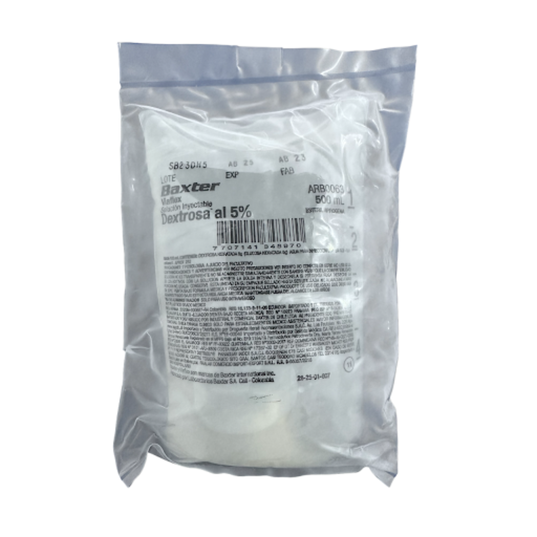 DEXTROSA EN AGUA DESTILADA AL 5% BOLSAX500ML