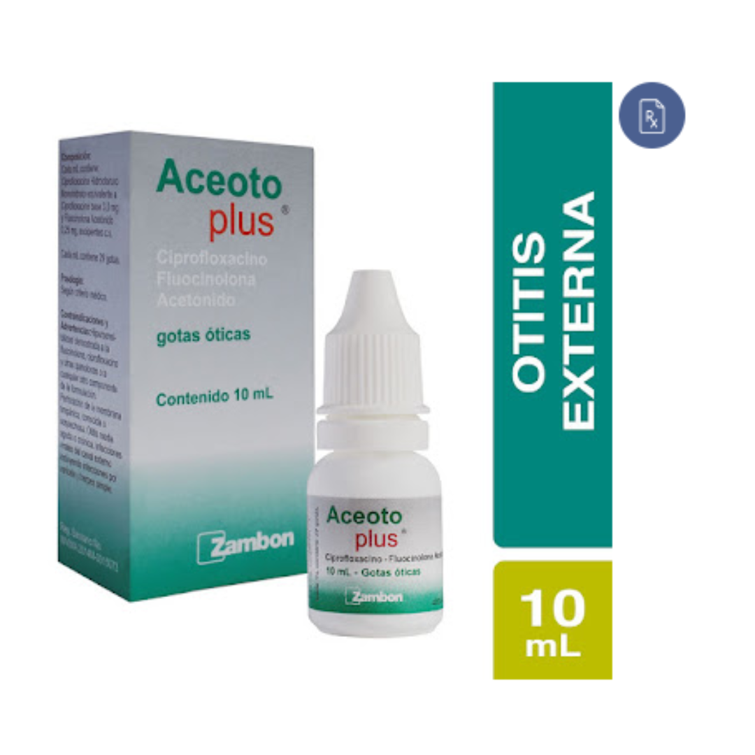 ACEOTO PLUS FCOX10ML CIPROFLOXACINO + FLUOCIONOLONA ACETONIDO SOL OPTICA